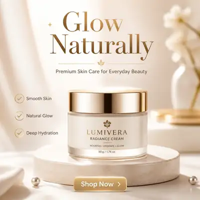 Pôster de produto de creme para cuidados com a pele premium para redes sociais