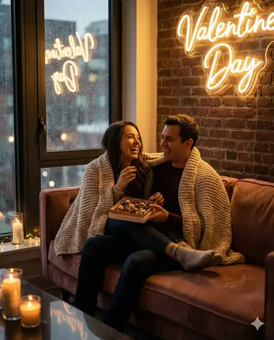 Cozy Indoor Romantic Valentine Moment