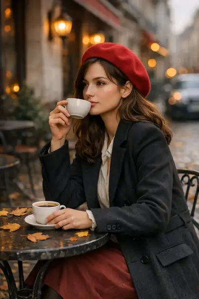 Cinematic Street Cafe Portrait Prompt