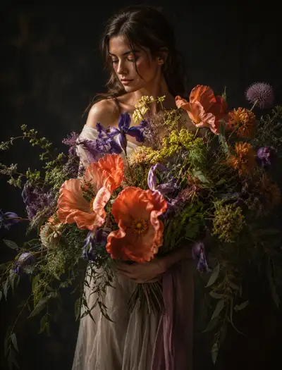 Portrait de fantaisie florale