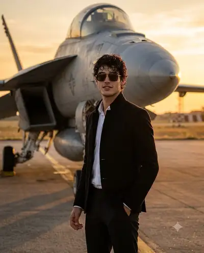Fighter Pilot Golden Hour Portrait