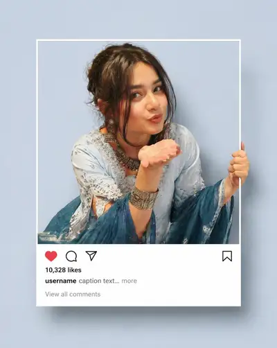 Instagram post frame 3D pop-out fashion portrait template