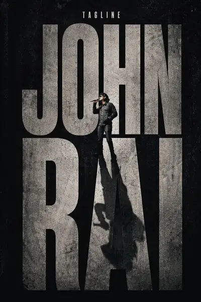 Minimalist cinematic poster with oversized distressed typography