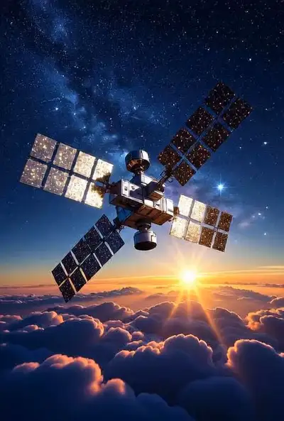 Surreal Glitter Space Station Artwork