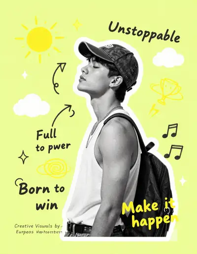 Y2K Scrapbook Collage Poster of Stylish Young Man