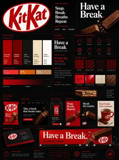 Premium brand identity system poster prompt (JSON)