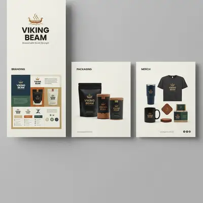 Viking Beam Coffee Branding Brochure Prompt