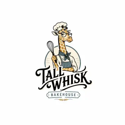 Retro hand-drawn mascot wordmark logo template
