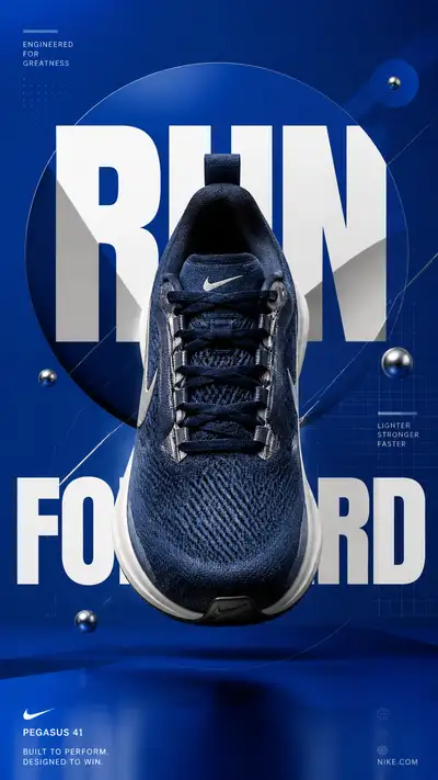 Luxury running sneaker advertisement poster