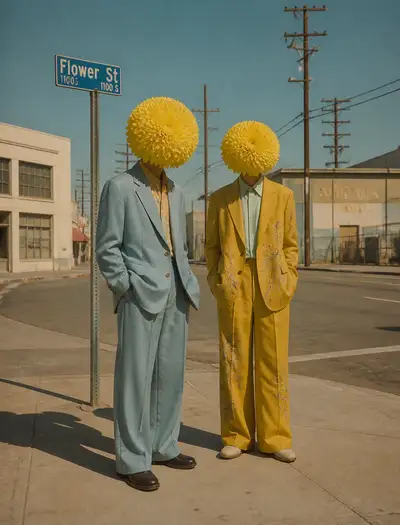 Chrysanthemum Heads at LA Street Corner