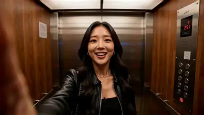 Vlog selfie de noite de meninas em um terraço, Seedance 2.0