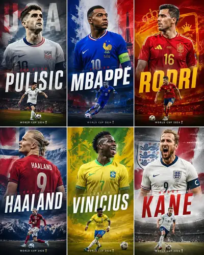 2026年ワールドカップ選手4Kモバイル壁紙ジェネレーター