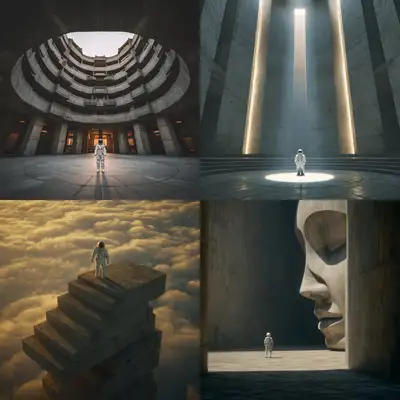 Astronaut in Magical Brutalism AI Art Prompt