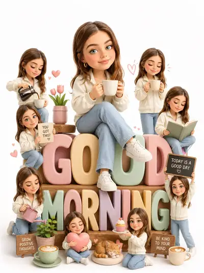 Pixar Chibi Morgenszene Transformation