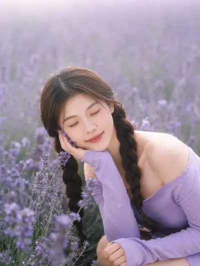 Dreamy Lavender Field Portrait Prompt