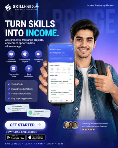 Instagram ad concept for a student freelancing app called SkillBridge
