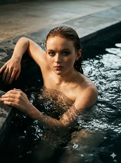 Cinematic Pool Portrait with Chiaroscuro Lighting
