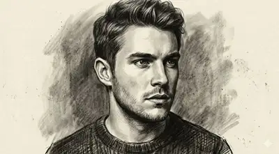 Charcoal Portrait Sketch of a Young Man