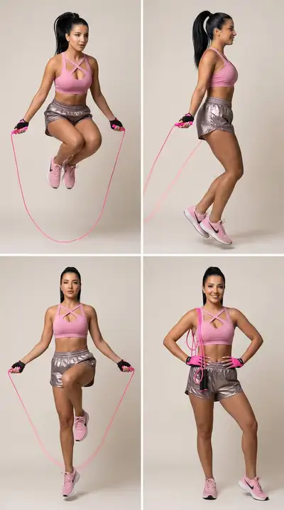 Neon Pink Jump Rope Editorial Grid