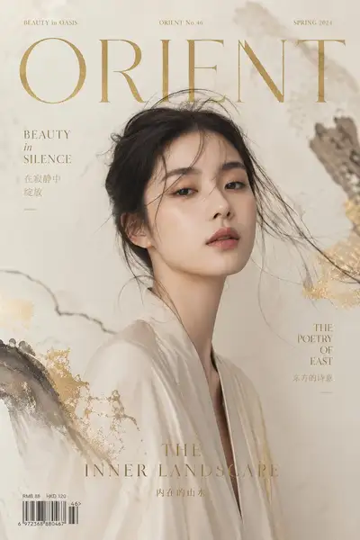 Zen Mode ink-wash luxury editorial cover