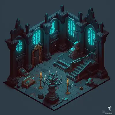 Donjon isométrique pour Miniatures of Heaven
