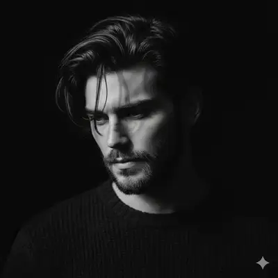 Cinematic Black-and-White Fine Art Portrait