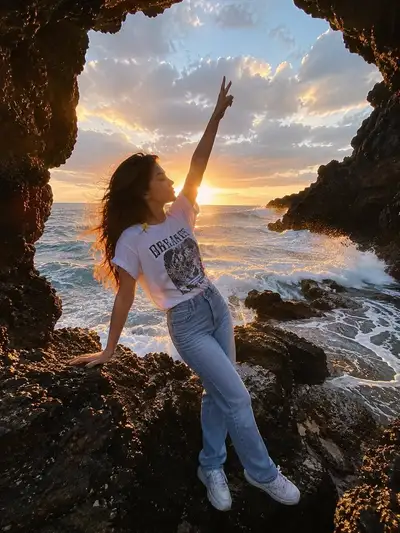 Cinematic Seaside Cave Portrait