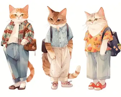 Illustration de chat en style Niji Expressive