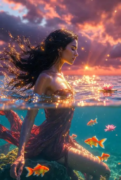 Dreamy Lagoon Portrait of a Woman