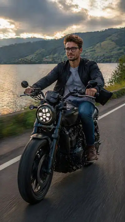 Cinematic Motorcycle Ride at Lake Toba