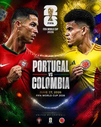 Ronaldo vs Diaz World Cup 2026 match poster prompt