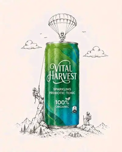 Ilustración de Producto Premium con Bocetos de Aventura