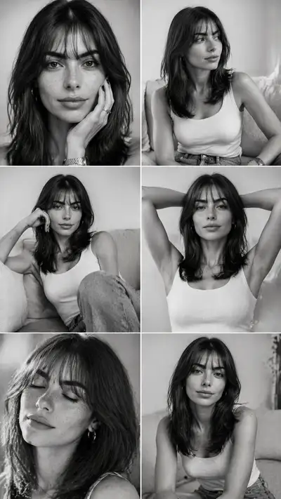 Black and White Fashion Portrait Collage Grid