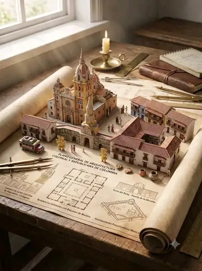Modelo arquitetônico em miniatura de um país emergindo de uma planta (modelo)