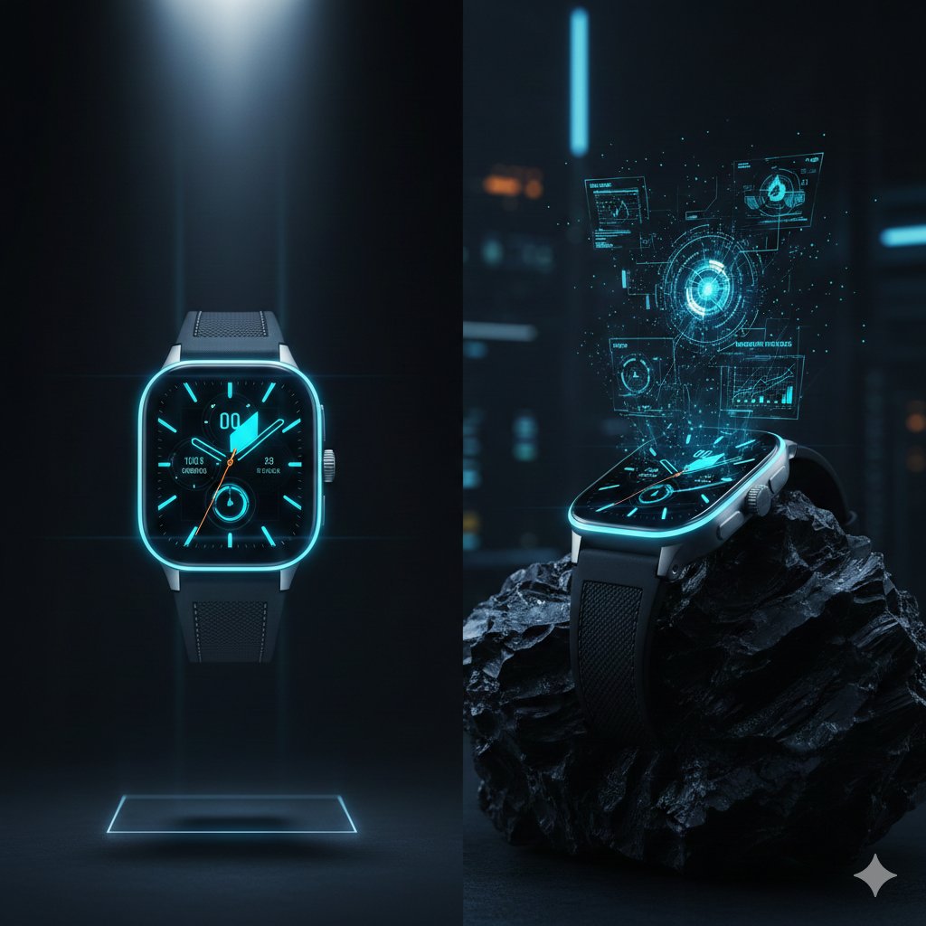 Titanium Luxury Smartwatch Ad Grid Template