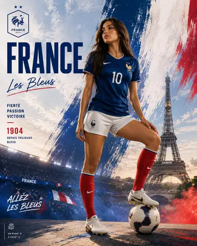 France Women's Football World Cup Poster
