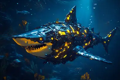 Underwater Biopunk Pursuit Prompt