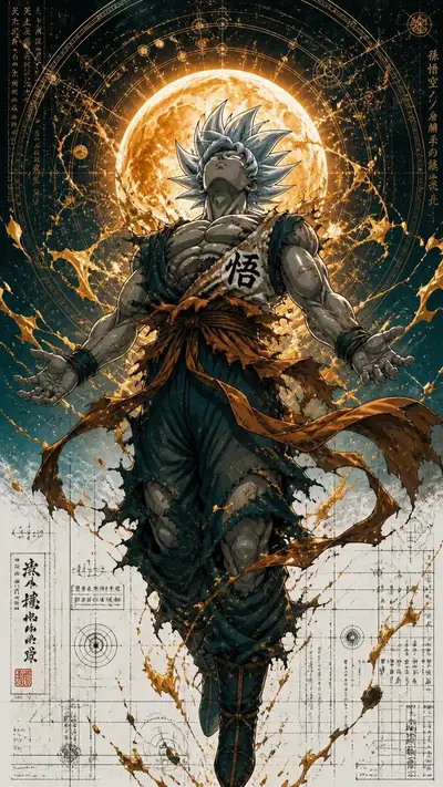 Epic Anime Warrior Power-Up Illustration Prompt