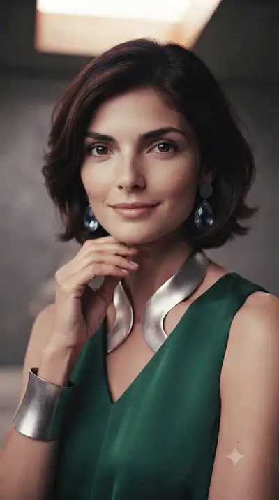 Emerald Silk Fashion Portrait