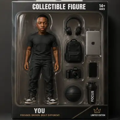 Maquette d'emballage de figurine d'action de collection