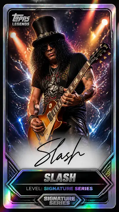 Topps Legends Signature Series trading card of a guitarist
