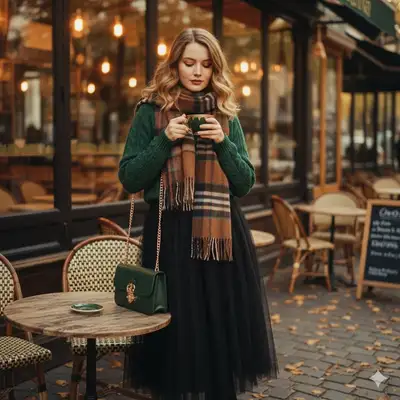 Graceful 1970s vintage portrait on cafe steps