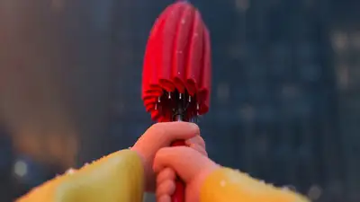 The Umbrella Escape - 3D Pixar Animation Prompt