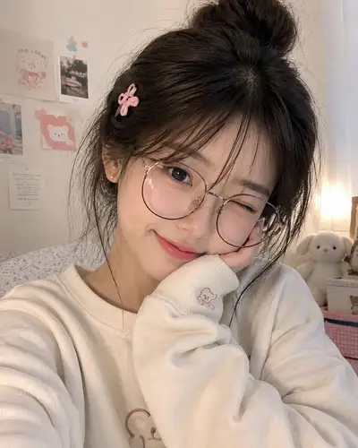 Cute Korean Girl Cozy Pastel Portrait