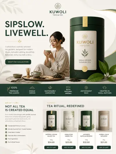 KUWOLI Tea奢华电商广告海报