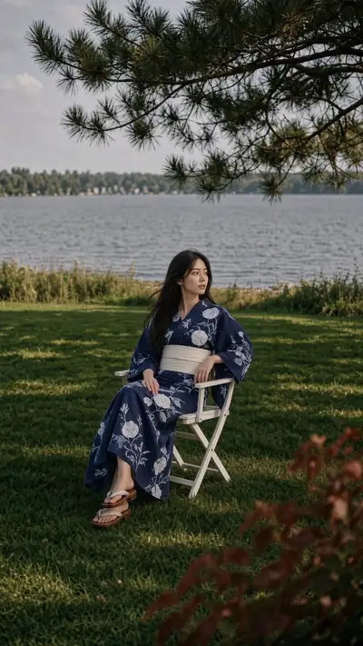 Japanese Woman and Yukata Image Edit Prompt