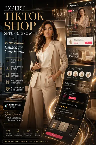 TikTok Shop growth advertisement with founder
