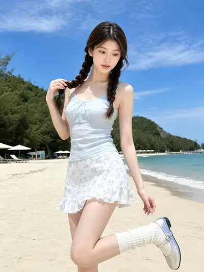 Summer Beach Portrait from Reference Photo