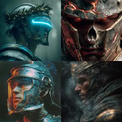 Futuristic Roman Soldier Cinematic Portrait Template