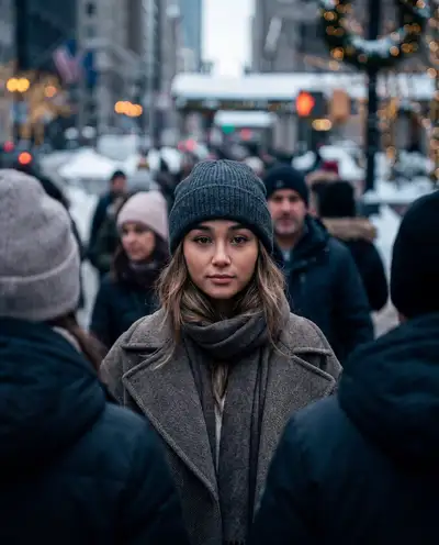 Photorealistic Winter Crowd Portrait